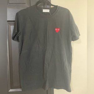 Black Tee with a similar CDG logo (heart)